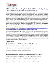 Chinese Alkyl Benzene Sulphonic Acid (LABSA) Industry Share 2015