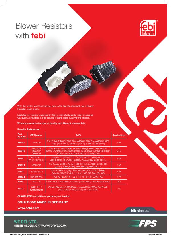 CAM026 FPS febi Q4 2019 Blower Resistors Advert v2