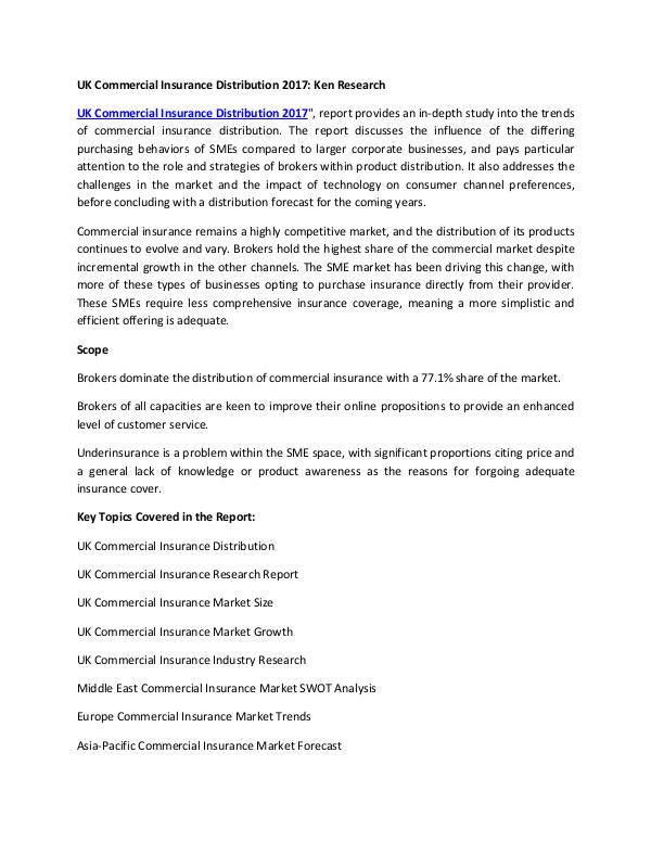 UK Commercial Insurance Distribution 2017