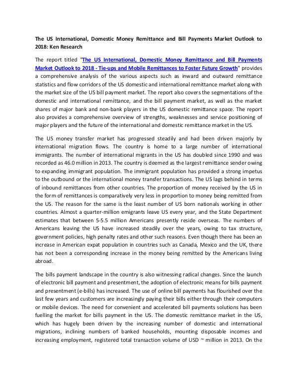 US Domestic Remittance Market Segmentation