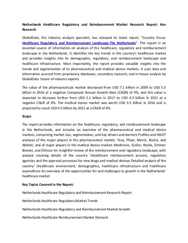 Netherland Healthcare Regulatory and Reimbursement