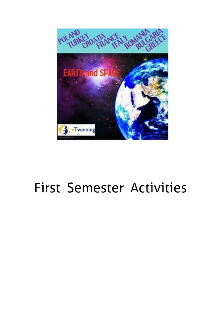 First Semester Activities First semester activity