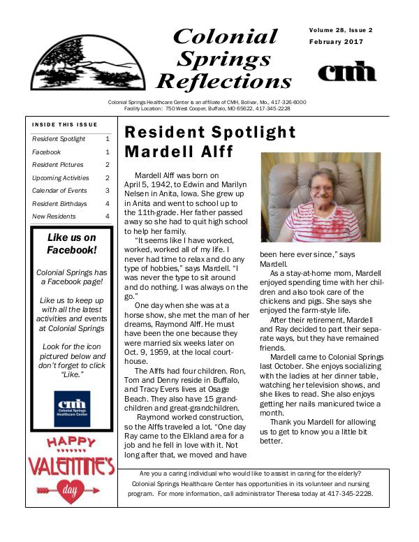 Colonial Springs Reflections February 2017