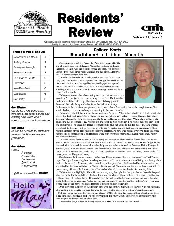 CMHCF Residents' Review May 2019