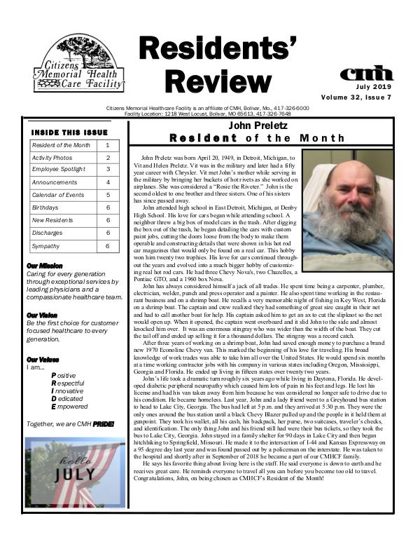 CMHCF Residents' Review July 2019