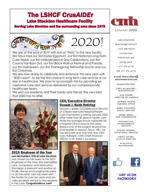 Lake Stockton Healthcare Facility eNewsletter January 2020