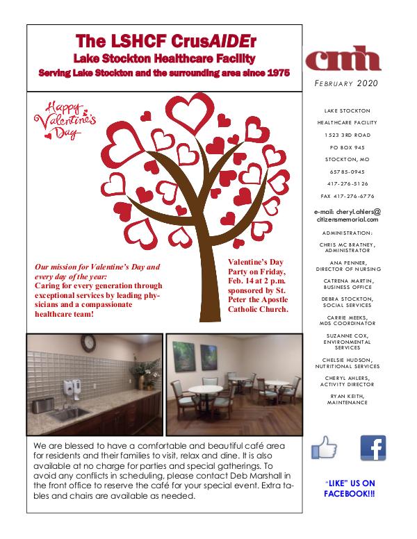 Lake Stockton Healthcare Facility eNewsletter February 2020