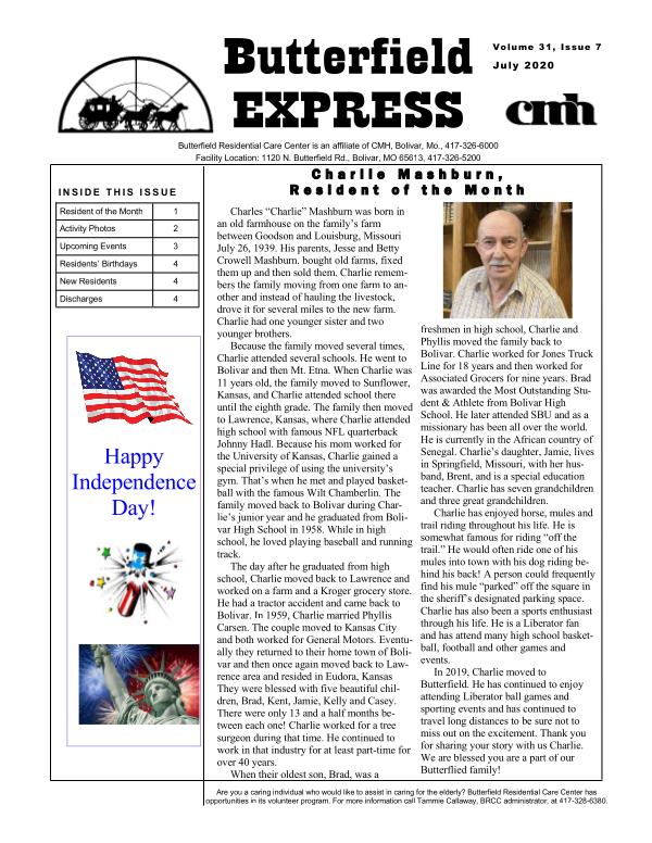 Butterfield Express July 2020