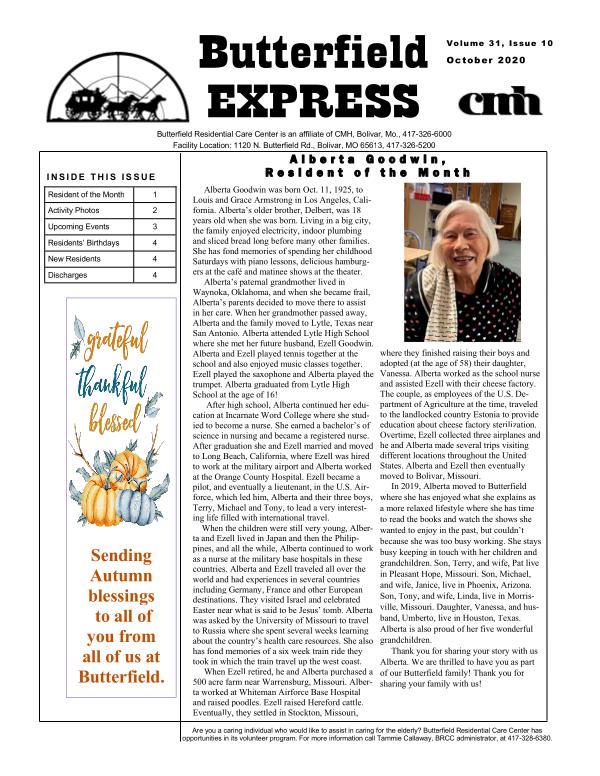 Butterfield Express October 2020