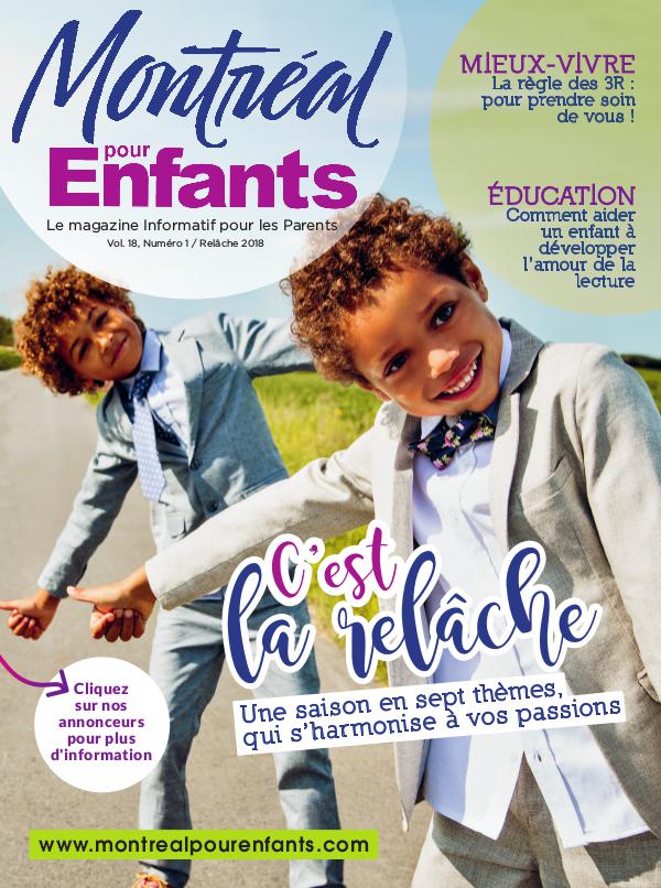 Montréal pour Enfants vol. 18 n°1 La relâche scolaire 2018