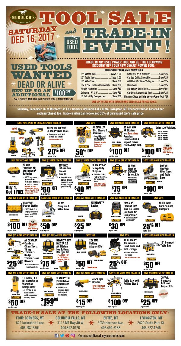 Murdoch's Sales Flyer One-Day Tool Sale and Trade-In Events