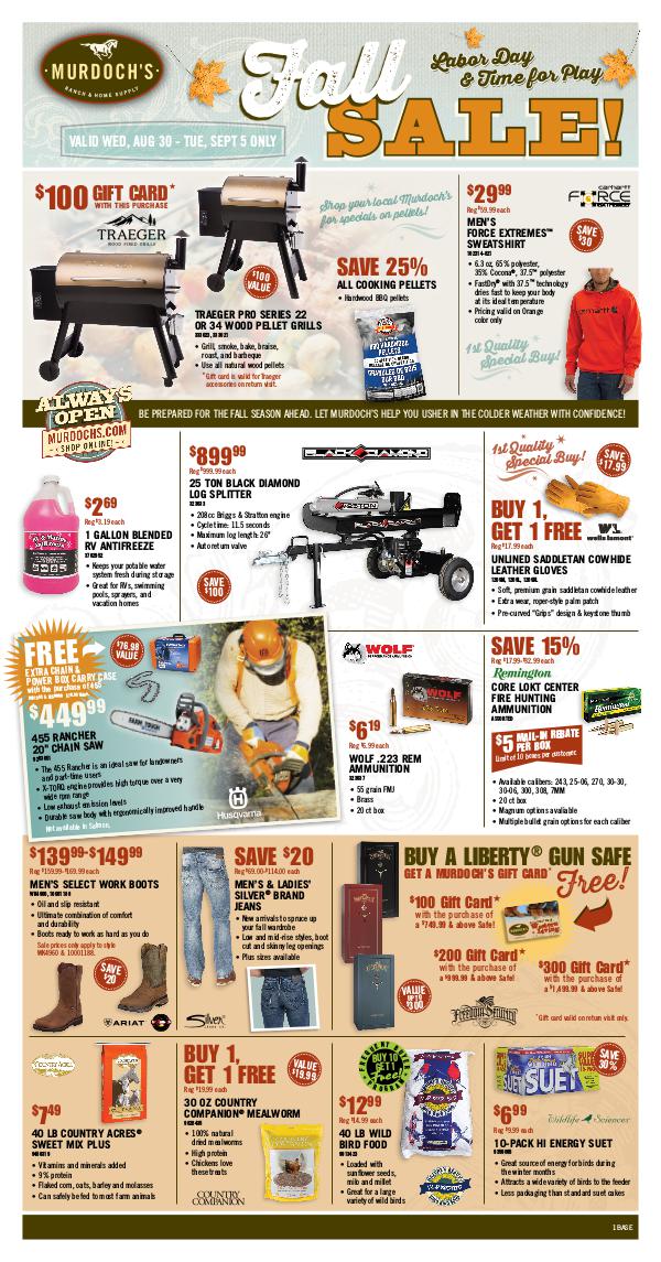 Murdoch's Sales Flyer Fall Sale