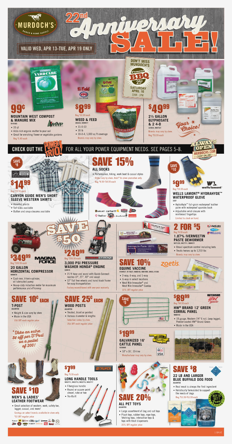 Murdoch's Sales Flyer Anniversary Sale