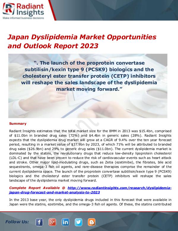 Pharmaceuticals and Healthcare Reports Japan Dyslipidemia Market