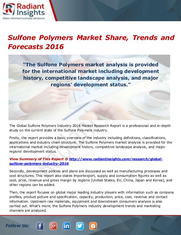 Sulfone Polymers Market Size, Share, Growth, Trend