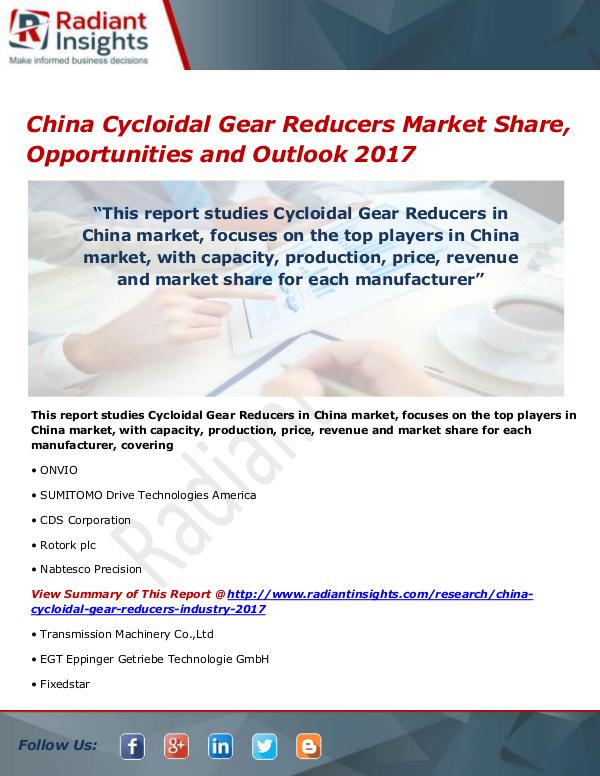 China Cycloidal Gear Reducers Market Size, Share,