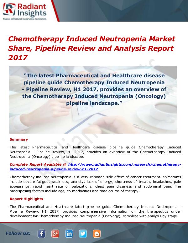 Pharmaceuticals and Healthcare Reports Chemotherapy Induced Neutropenia Market Size, Shar