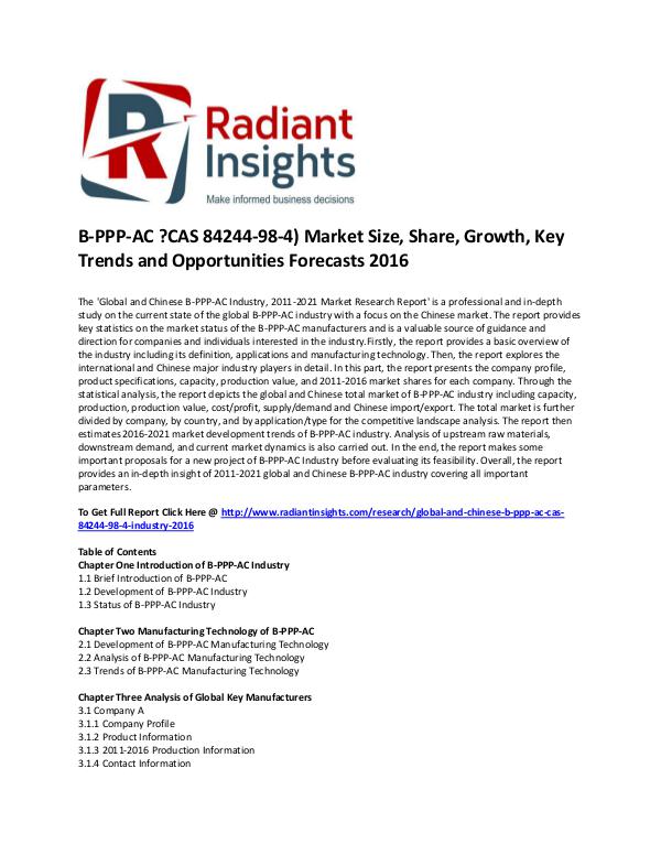 Diethyl Carbonate Market Size, Share, Cost and Price, Analysis 2016 B-PPP-AC Industry, 2011-2021 Market