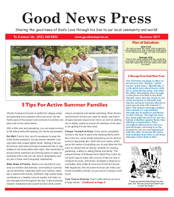 Good News Press Summer 2017 Good News Press Summer 2017