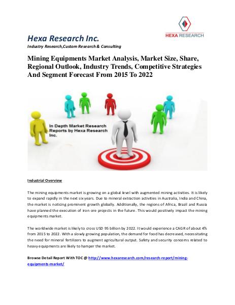 Mining Equipments Market Analysis, Market Size, Share, Regional Outlo 2015