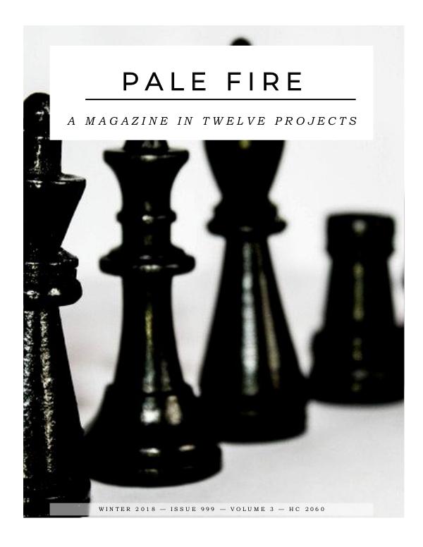 Pale Fire: A Magazine in 12 Projects Group Three