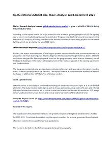 Optoelectronics Market Report Analysis to 2021