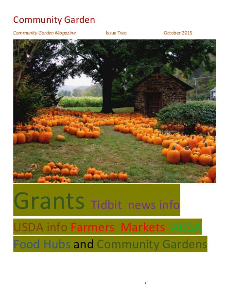 Community Garden Magazine Issue Two October 2015