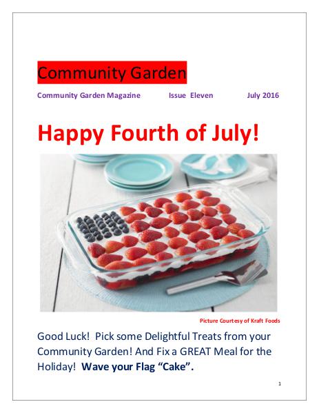 Community Garden       Issue Eleven              July 2016 Issue Eleven  July 2016