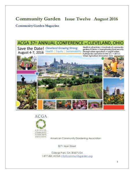 Community Garden   Issue Twelve     August 2016 Issue Twelve   August 2016