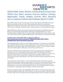 Public Safety Wireless Communication System Market Size To 2016