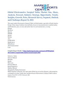 Electromotive Surgical Tables Market Segmentation To 2021