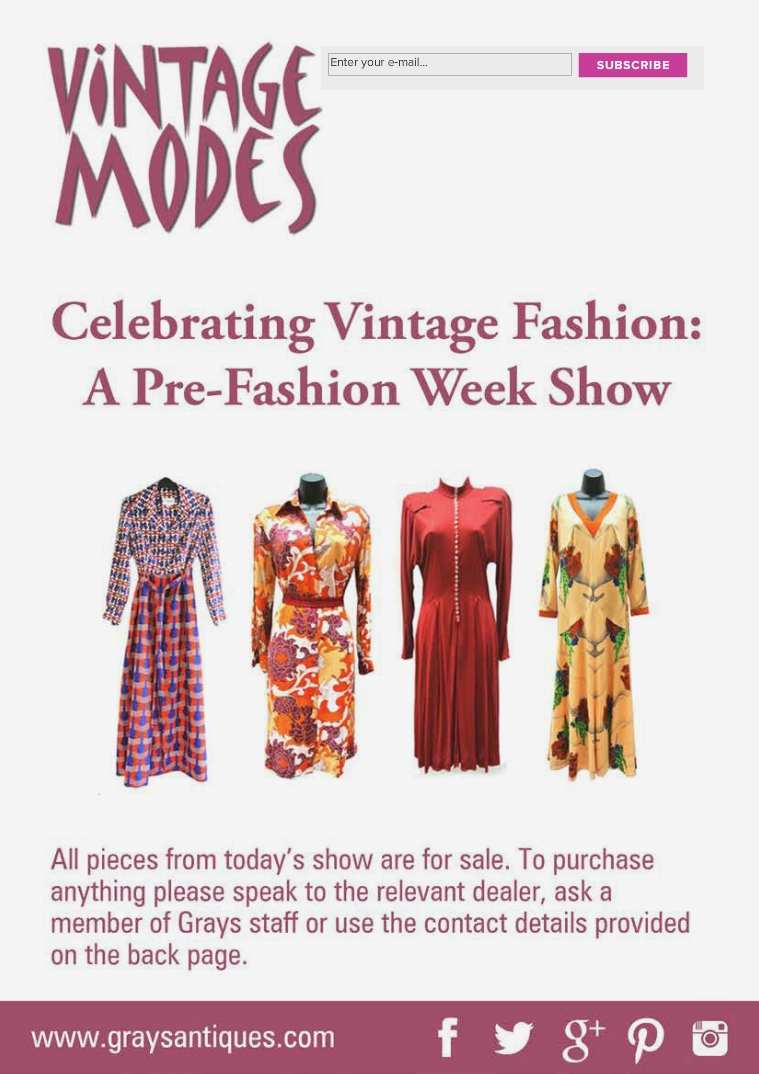 Vintage Modes Look Book Vintage Modes at Grays Antiques Lookbook