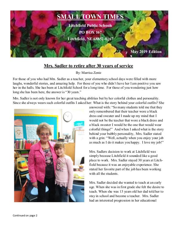 Small Town Times May Newsletter