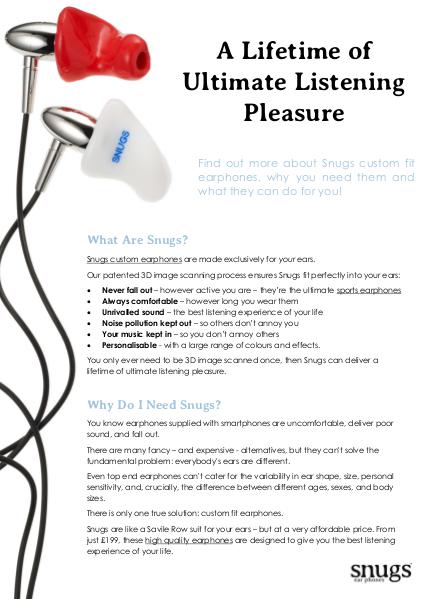 Snugs Custom Earphones 1