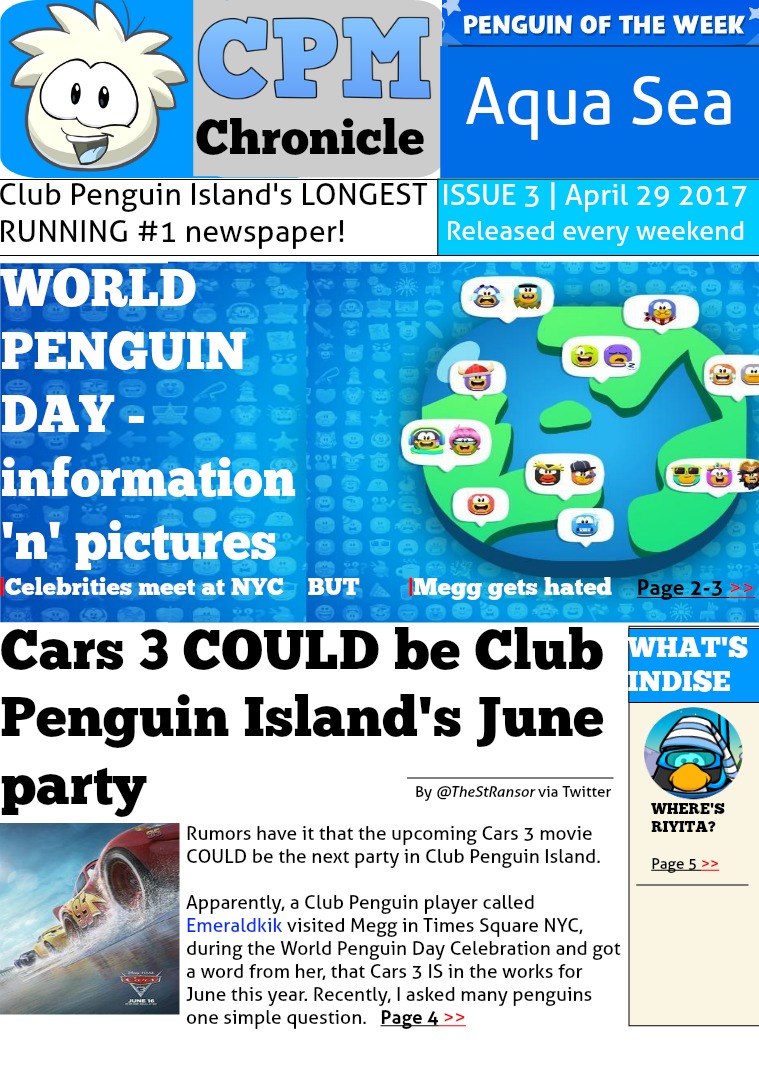 Club Penguin Metro Chronicle Issue 3