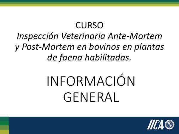 Curso Inspección Veterinaria Ante Mortem y Post mortem Información general_Curso Inspección Veterinaria A