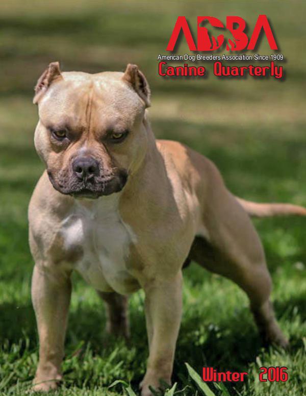 Canine Quarterly - ADBA Winter 2016