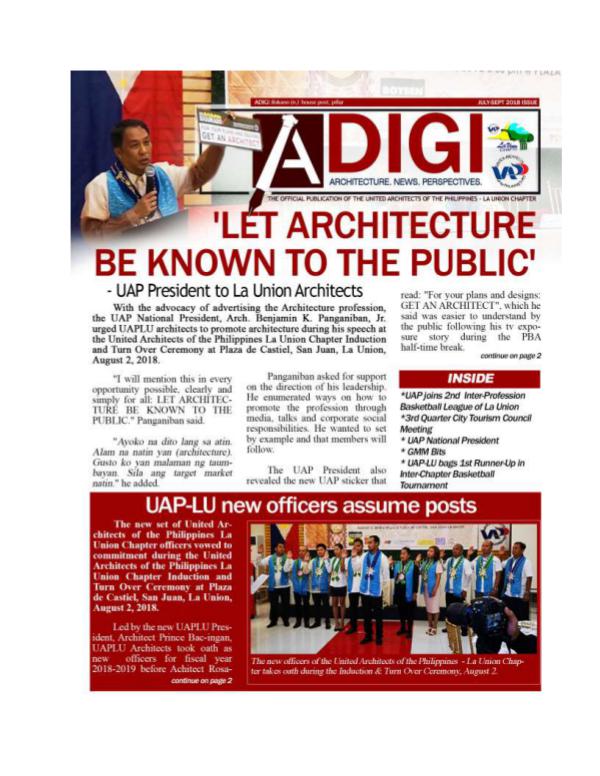 UAP La Union Chapter Newsletter La Union Adigi Issue