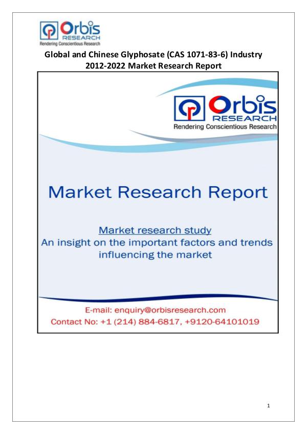 Global & Chinese Glyphosate (CAS 1071-83-6) Market