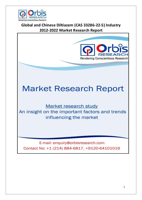 Global & Chinese Diltiazem (CAS 33286-22-5) Market