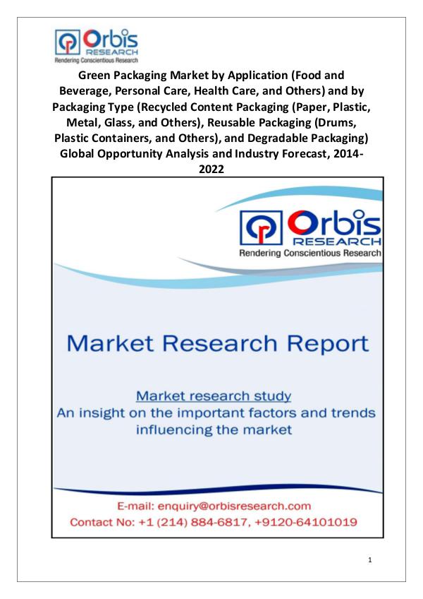 Global Green Packaging Market Analysis 2014-2022