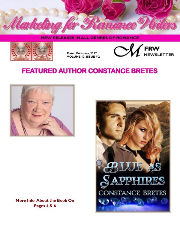 Marketing for Romance Writers Newsletter February, 2017 Volume # 10, Issue #2*