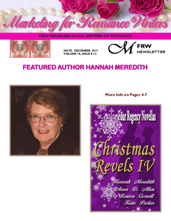 Marketing for Romance Writers Newsletter December, 2017 Volume # 10, Issue # 12