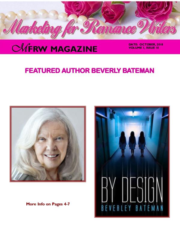 Marketing for Romance Writers Magazine October, 2018 Volume # 1, Issue # 10