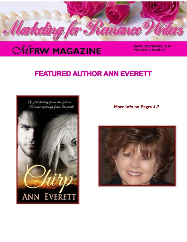 Marketing for Romance Writers Magazine December, 2018 Volume # 1, Issue # 12