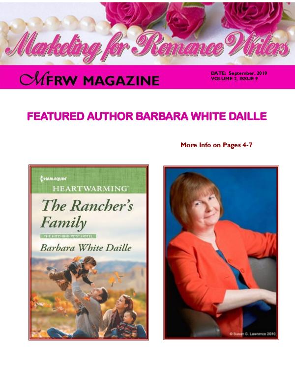 Marketing for Romance Writers Magazine September, 2019 Volume # 2, Issue # 9