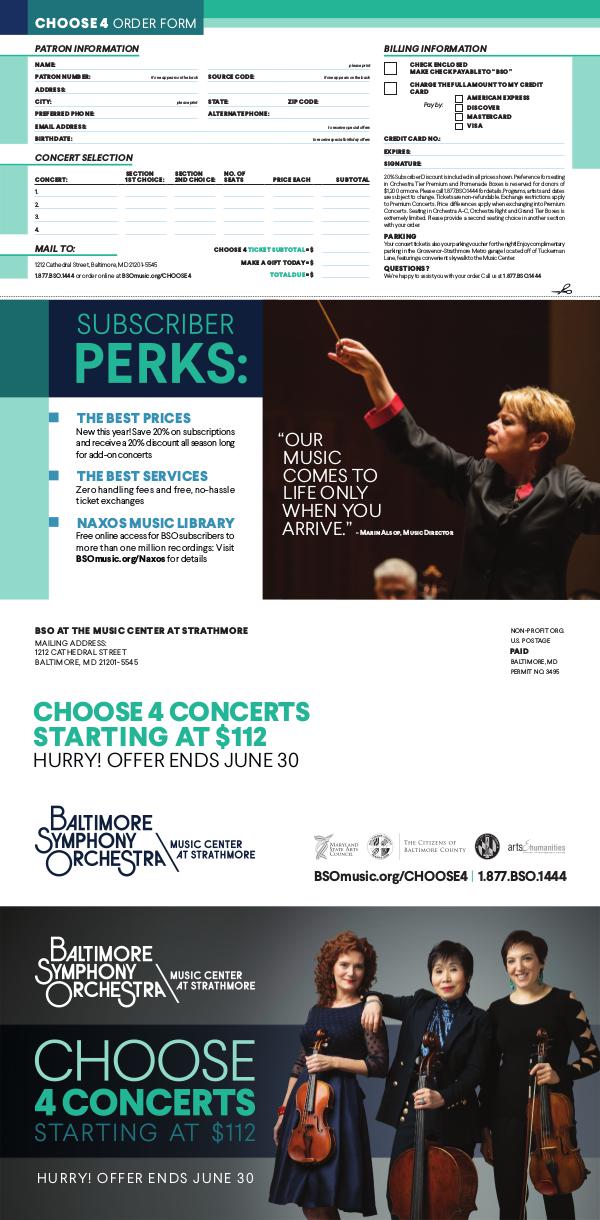 Choose 4 Concerts: Strathmore