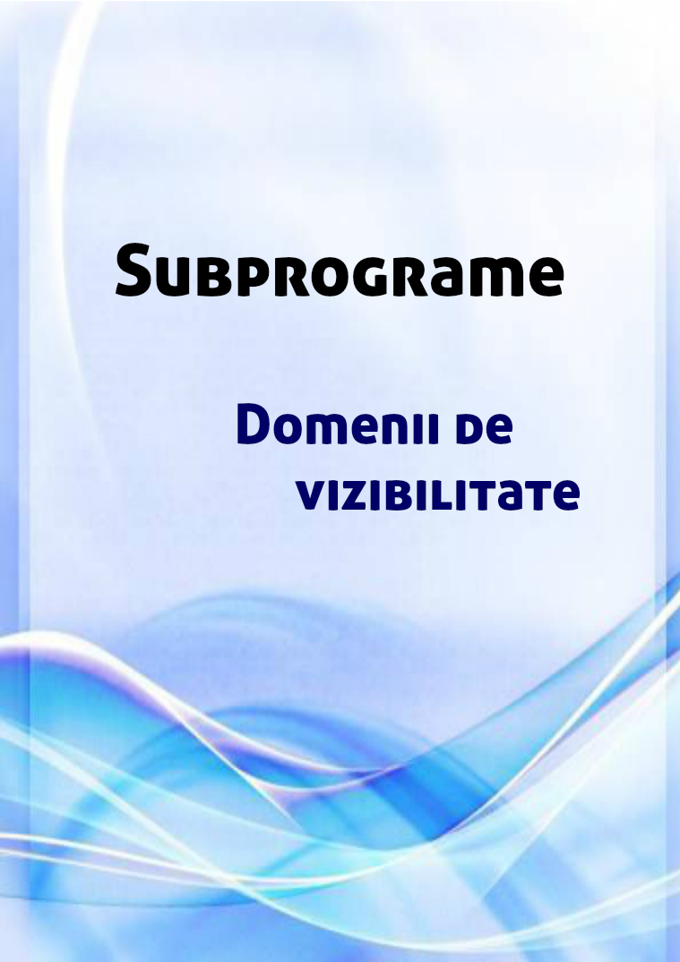 Subprograme Domenii de vizibilitate