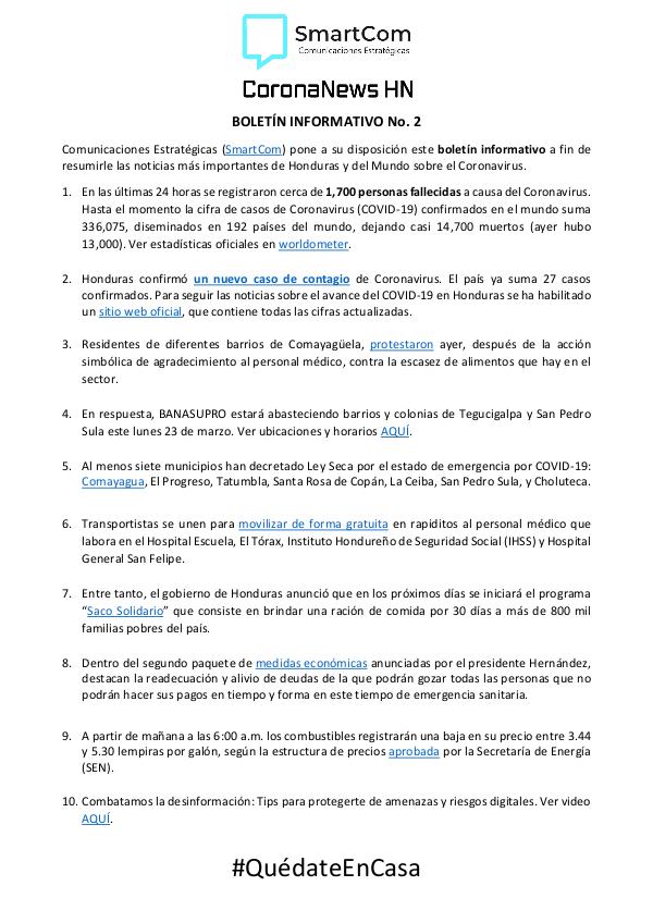 CoronaNews HN Boletín 2