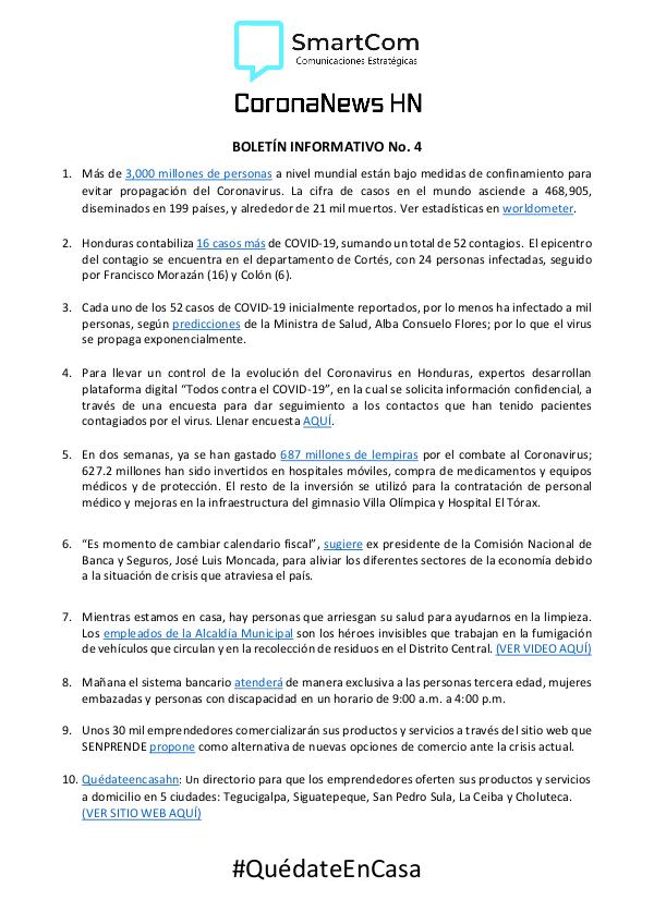 CoronaNews HN Boletín 4